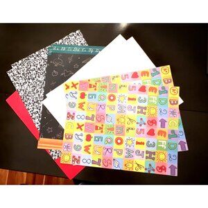 Assorted School-Themed Scrapbook Paper & Sticker Set card stock